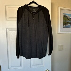 Oakley Men's Charcoal and Black Hoodie
